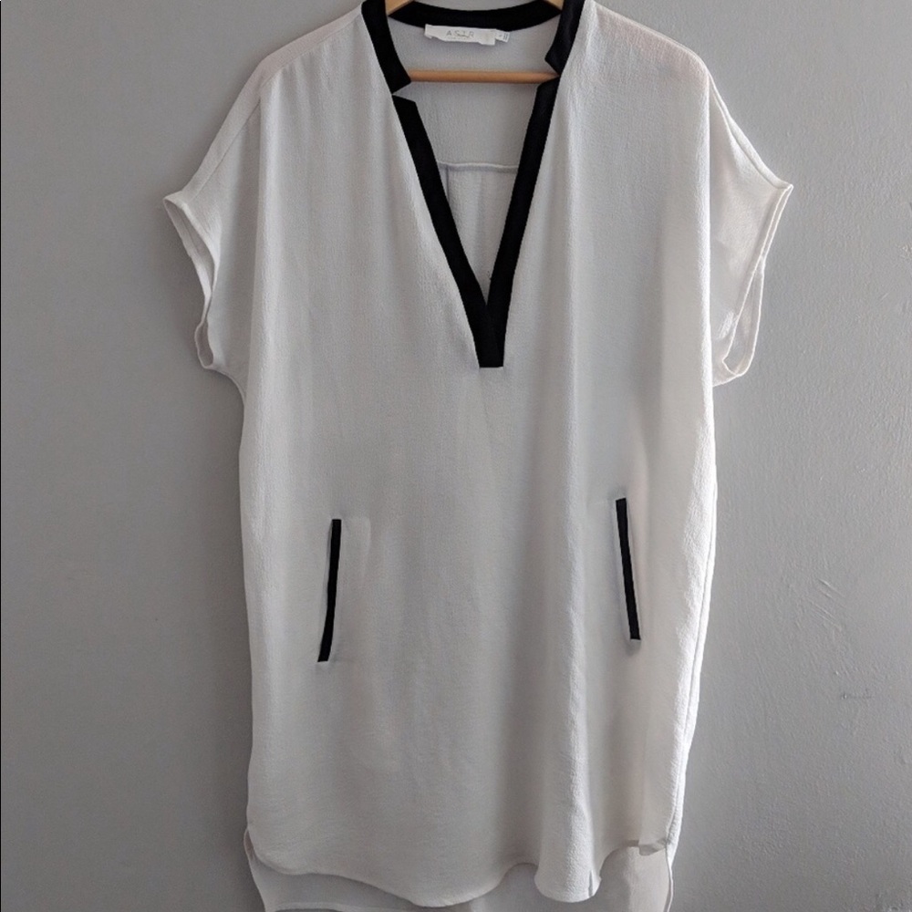 ASTR the label shift dress black and white sheer